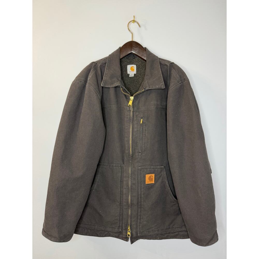 Carhartt Sherpa Lined Ridge Jacket Dark Brown C61 blk Men’s M - Picture 4 of 10